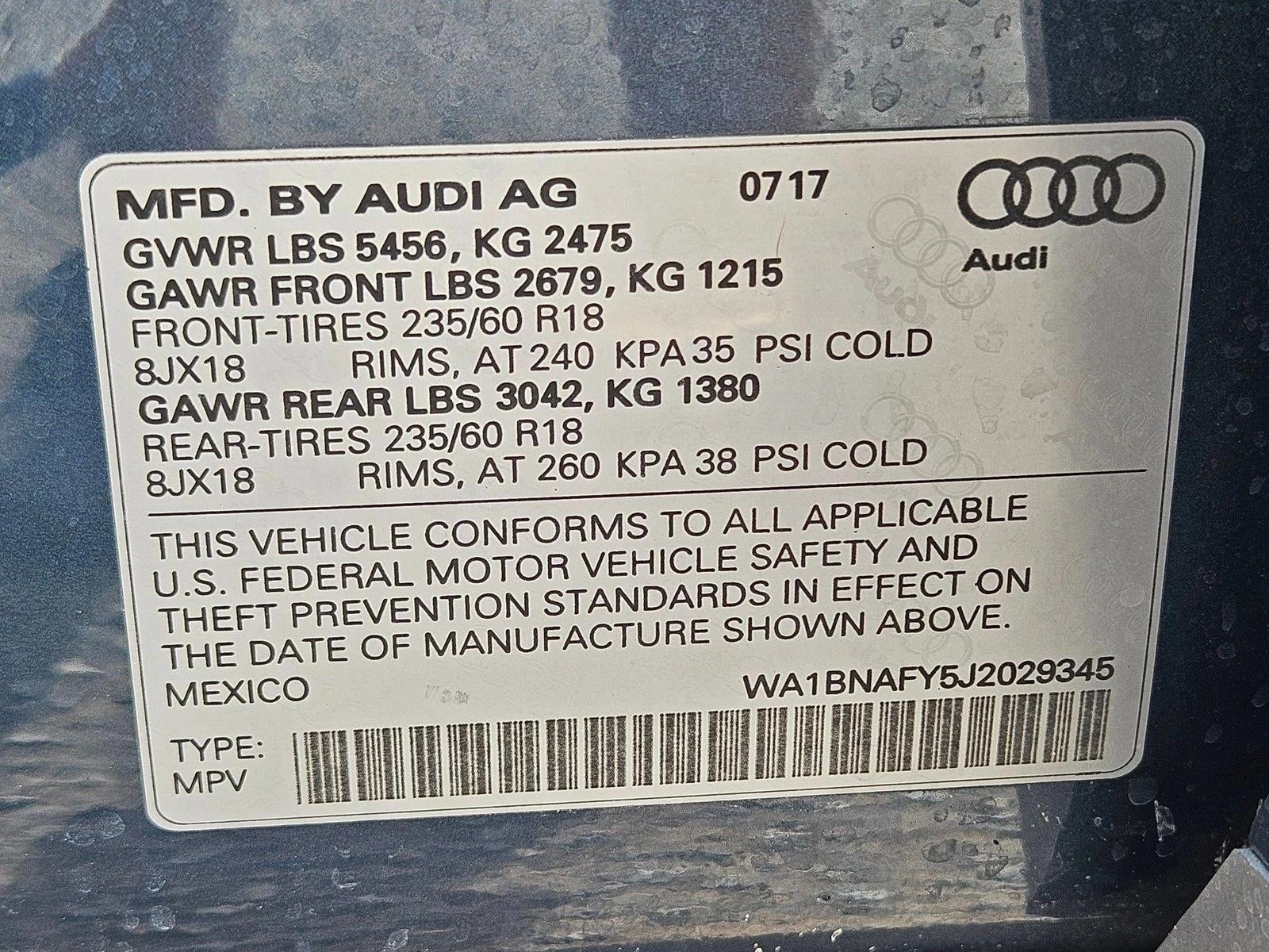 2018 Audi Q5 2.0 TFSI Premium Plus
