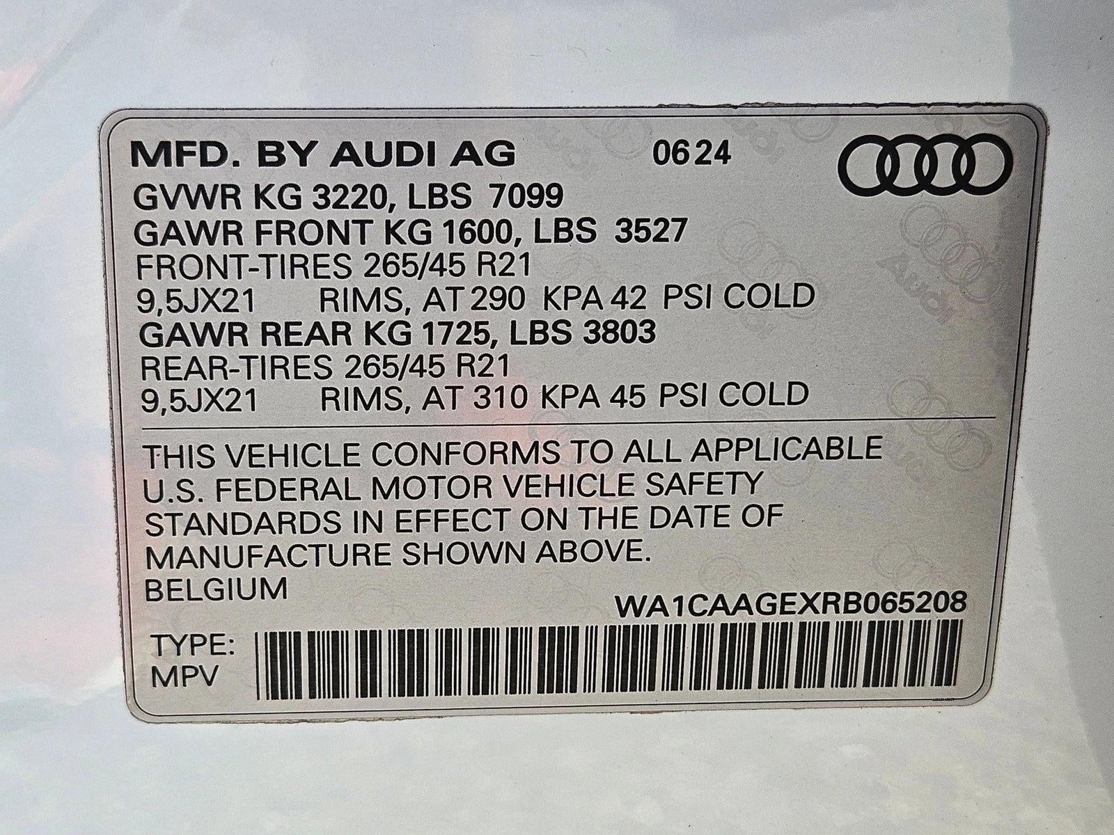 2024 Audi Q8 e-tron Sportback S line Premium Plus quattro