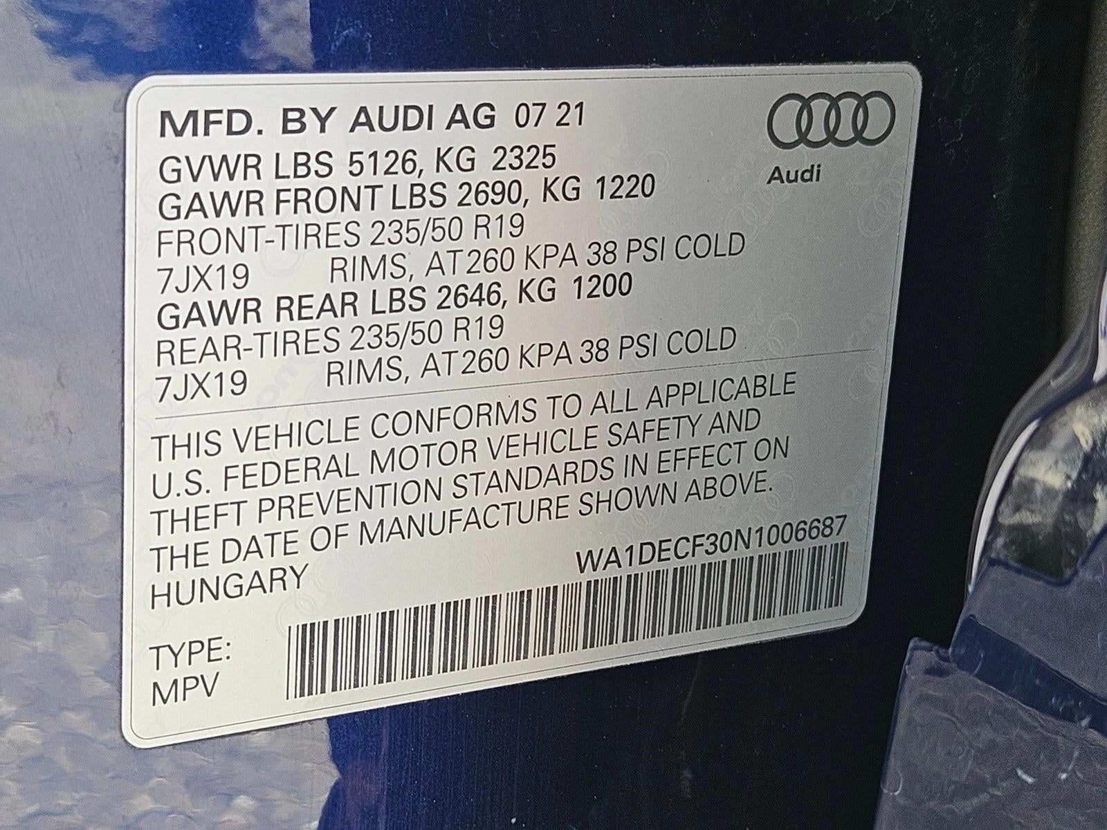 2022 Audi Q3 S line Premium 45 TFSI quattro