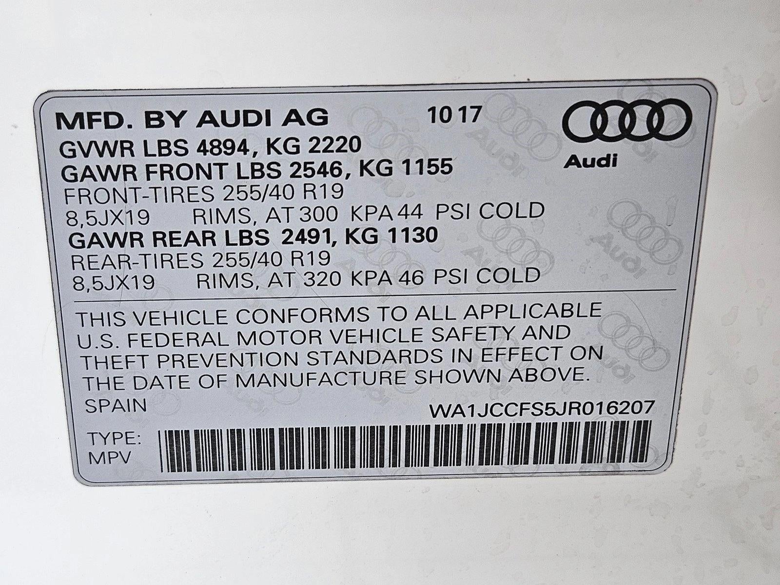 2018 Audi Q3 2.0 TFSI Premium Plus quattro AWD