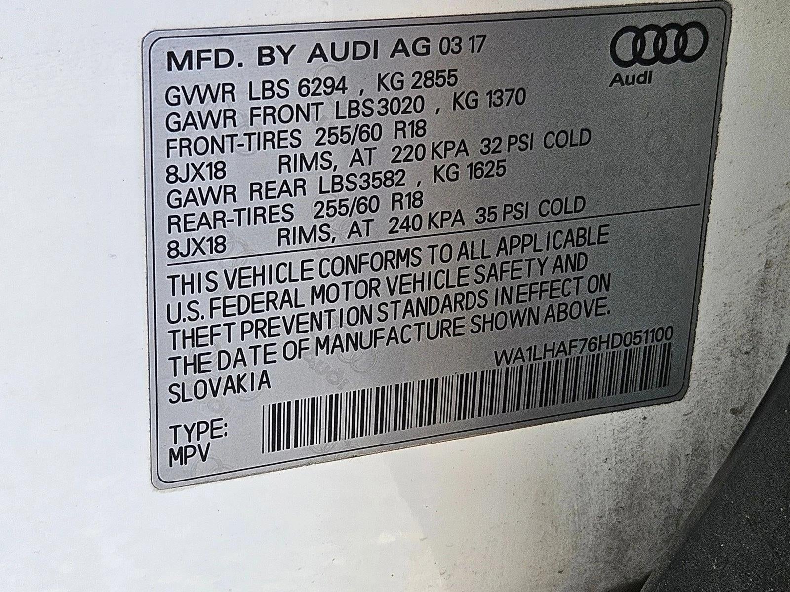 2017 Audi Q7 2.0 TFSI Premium Plus