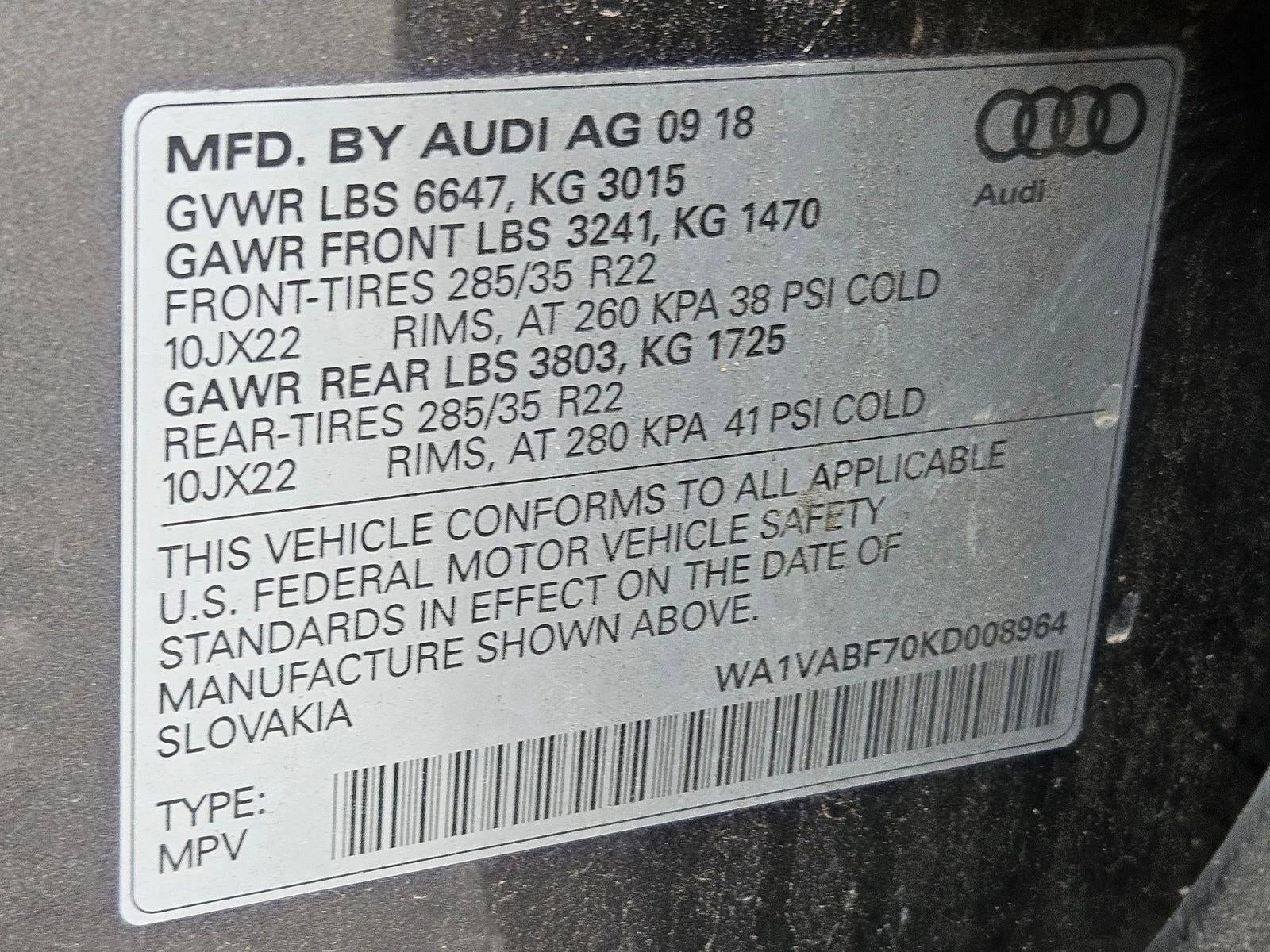 2019 Audi Q7 Prestige 55 TFSI quattro