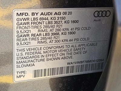 2021 Audi SQ7 Prestige 4.0 TFSI quattro