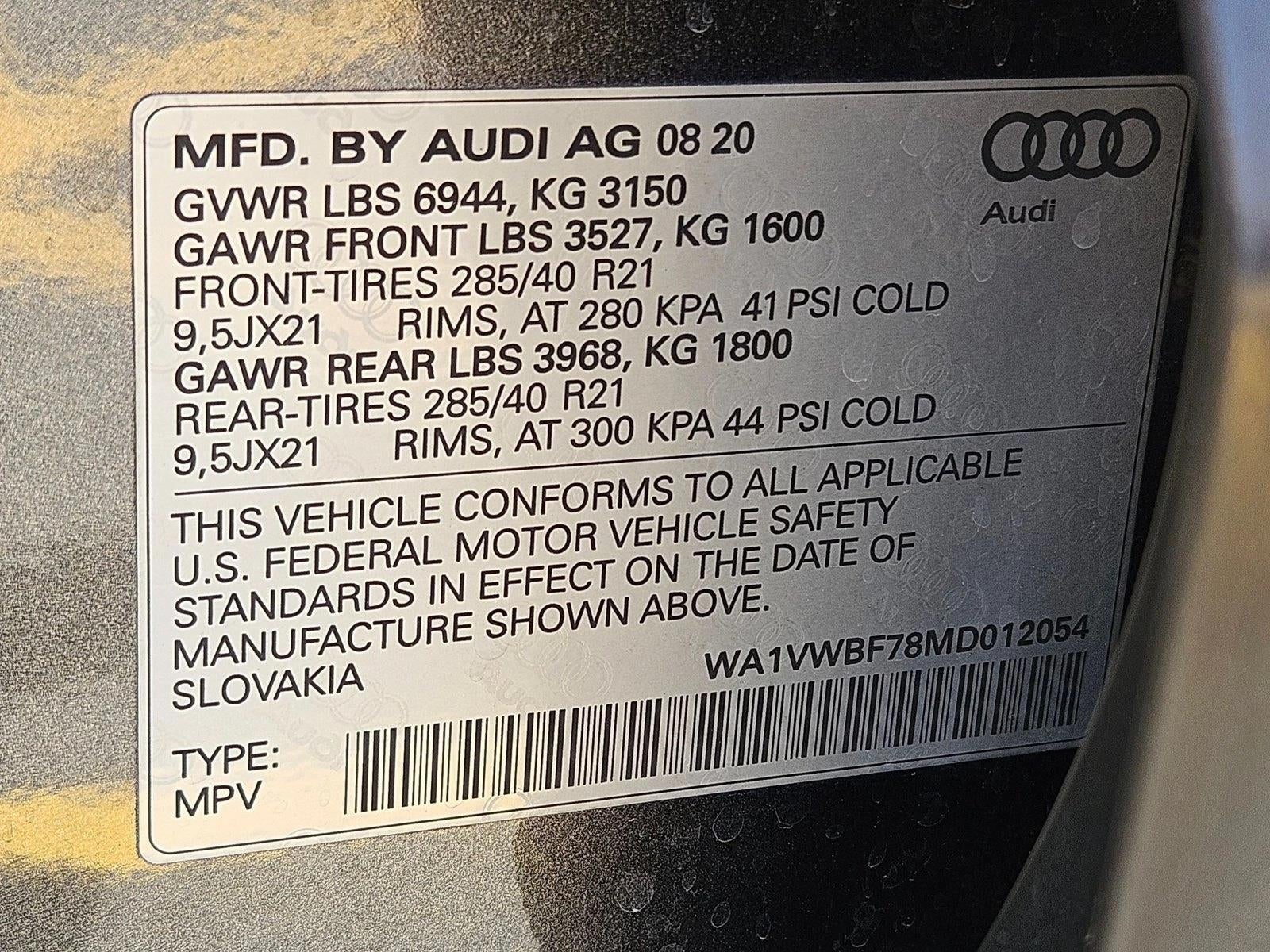 2021 Audi SQ7 Prestige 4.0 TFSI quattro